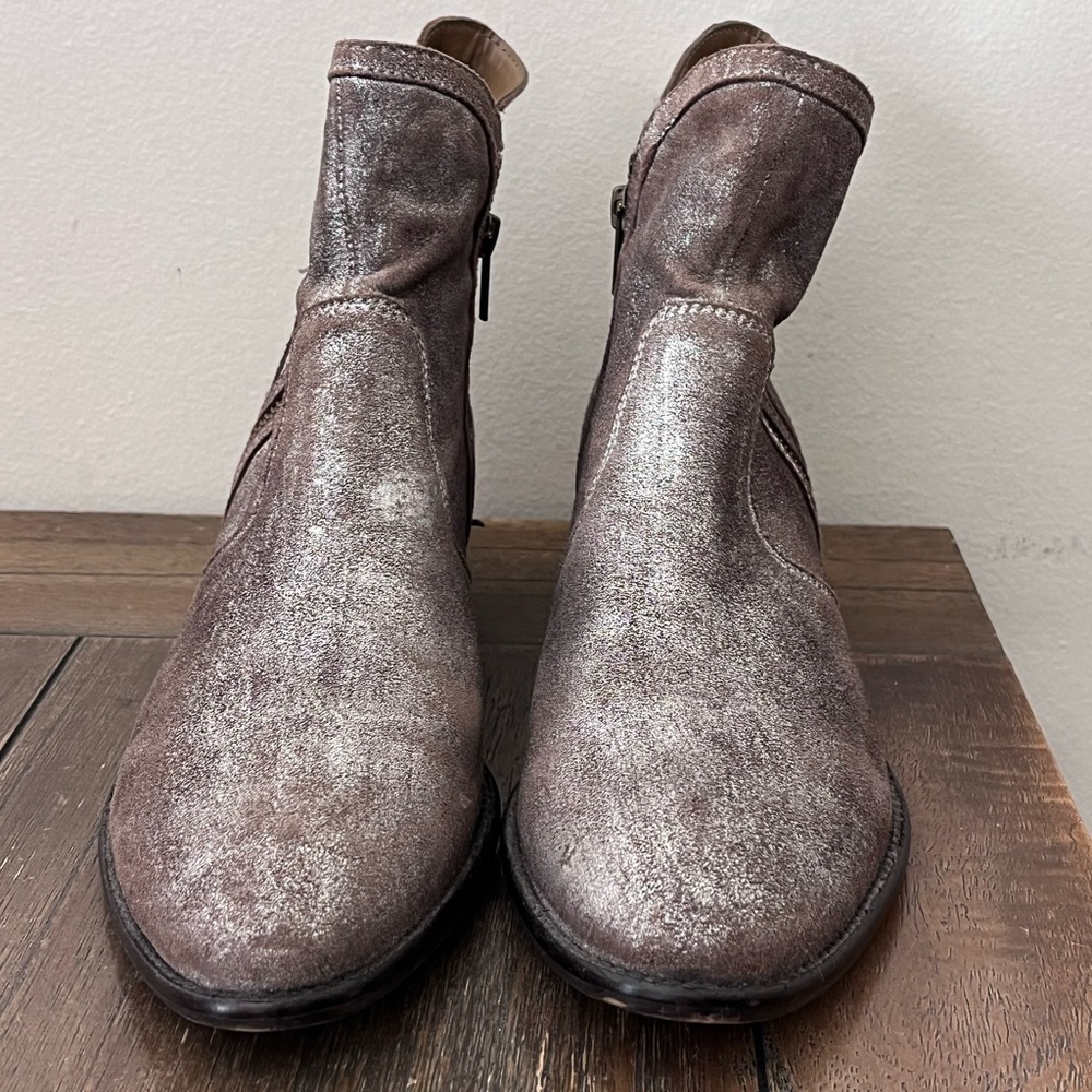 Seychelles Lucky Penny Metallic Pewter Boots Booties Womens size 10 - Picture 2 of 9